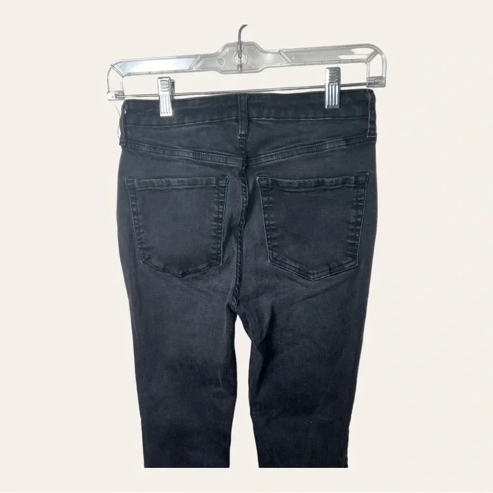 0496W. Free PEOPLE HIGH RISE STIRRUP SKINNY JEANS BLACK‎ WOMEN’S SIZE 27